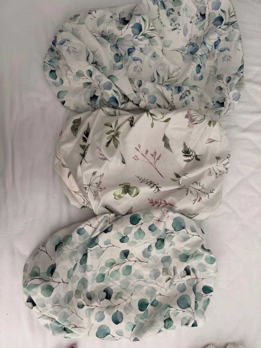 Floral Eucalyptus Cotton Duvet Cover Set - Green & White 0-6 months